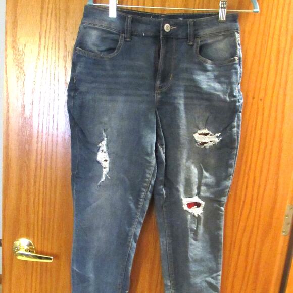 M Jeans, Ripped Style with Plaid Underlay – Small Short - Picture 1 of 5